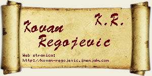 Kovan Regojević vizit kartica